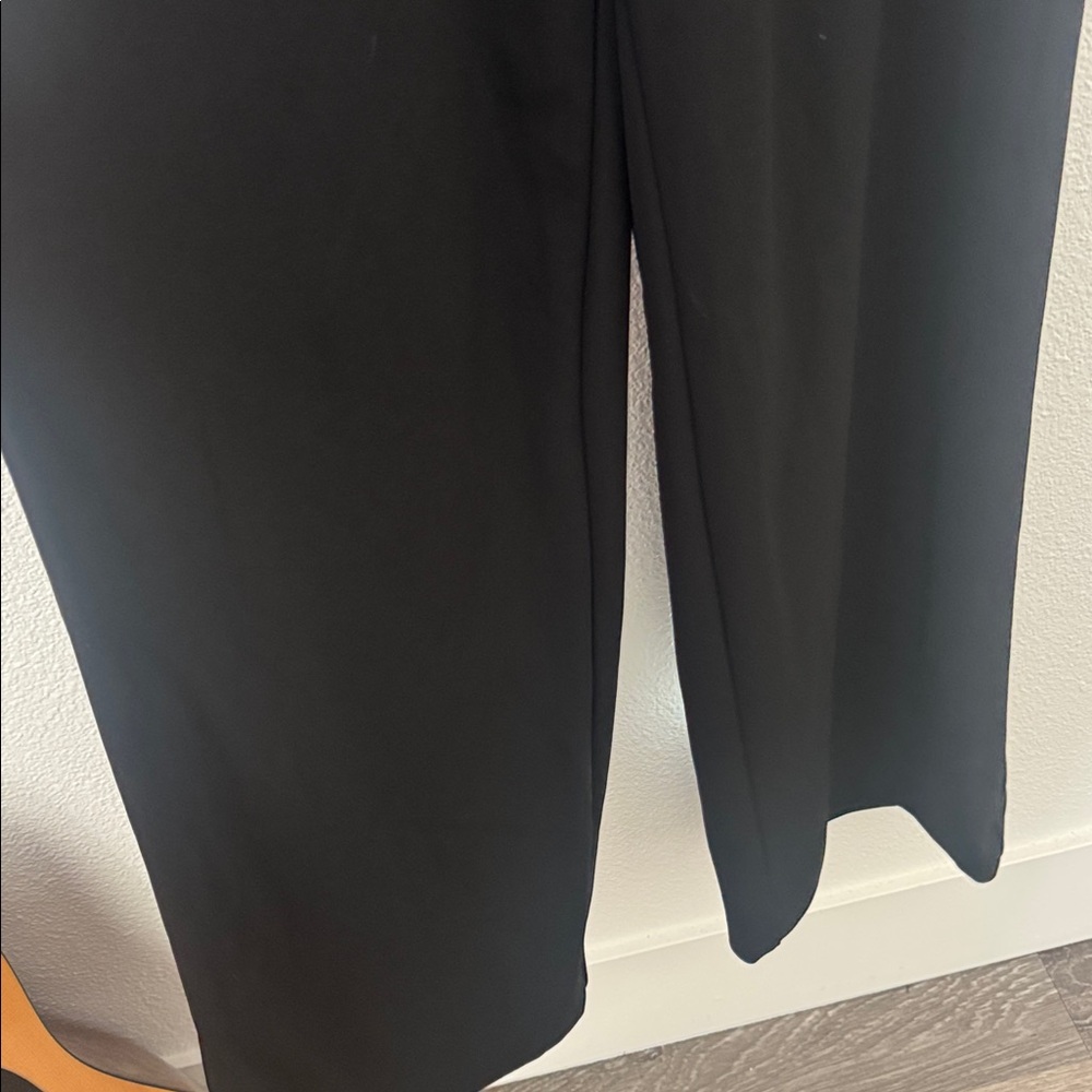 Adrianna Papell Off the Shoulder Lace Sleeve Jumpsuit Black Size 4 Formal Event - Picture 6 of 9
